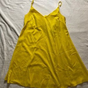 Asos bright yellow woven dress skinny straps and back detail